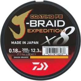 Плетена рибальська волосінь DAIWA J-Braid Expedition X8E 150м, помаранчева