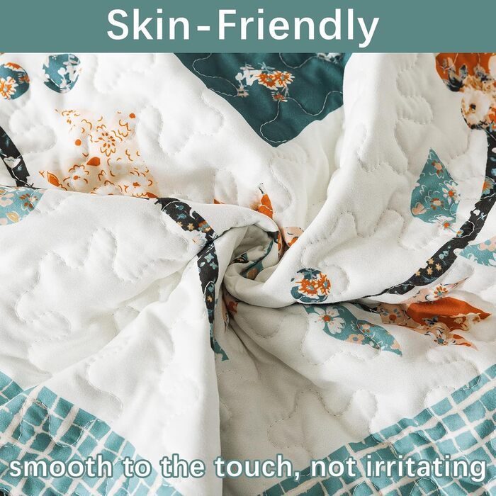 Комплект постільної білизни King Size в стилі фермерський дім від BEDIFANY, м'який пуховий ковдра (249 x 270 см), легкий комплект постільної білизни для ліжка, для декорування ліжка, підходить для всіх сезонів, 3 штуки - Квітковий малюнок