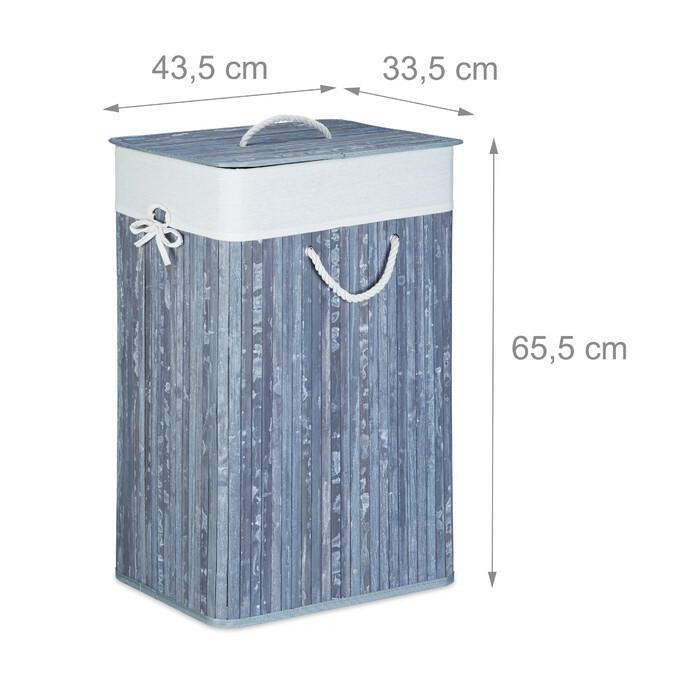 Relaxdays Bamboo Laundry Basket, Square