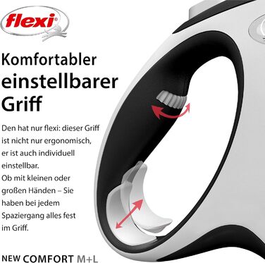 Flexi Comfort L рулетка для собак до 50 кг, 8 м, чорна