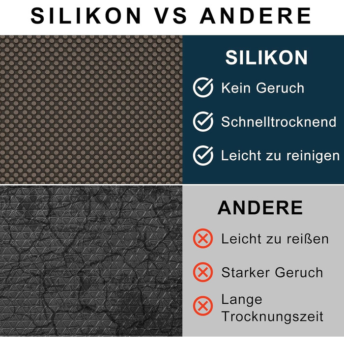Килимок для порогу Fowooyeen з силікону, 43x76 см, коричневий - антиковзаюча, миюча, для дому та вулиці