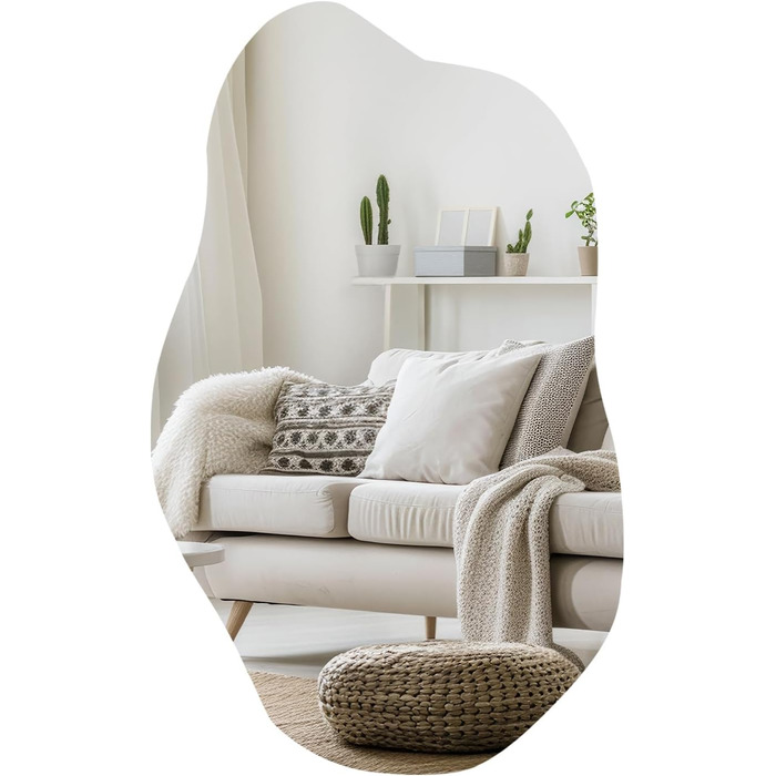 Дзеркало Boromal Spiegel чорного кольору 40x60 см з металевим обрамленням для ванної кімнати, туалетного приміщення, спальні (62 x 90 см, асиметричний стиль B)