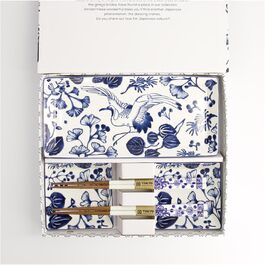 Набір для суші Flora Japonica Tokyo Design Studio (6 предметів) - блакитно-білий, порцеляна, японський дизайн, з подарунковою упаковкою