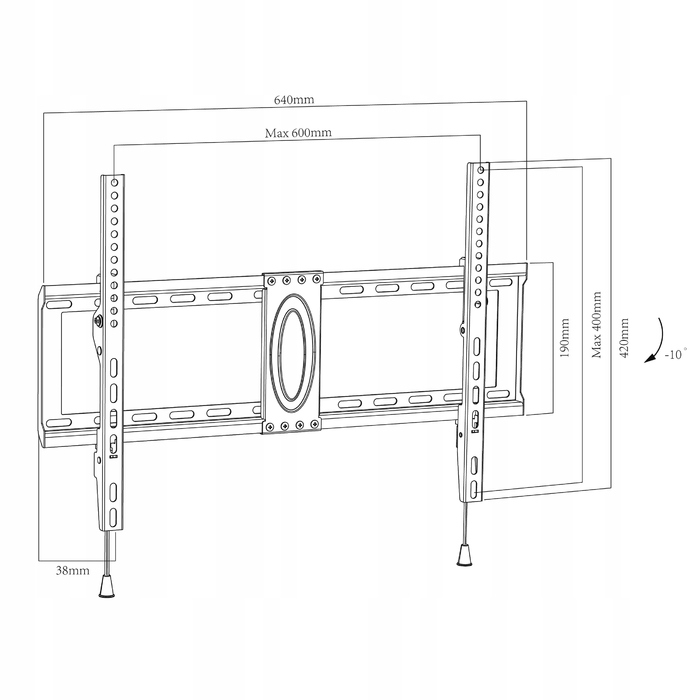 Нахильний настінний кронштейн для телевізора 32-80 дюймів, плоске навісне кріплення VESA