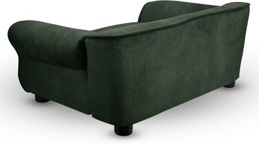 Диванчик для домашніх тварин MG Design, темно-зелений, стабільний, м'який, легко чиститься, для собак та котів, готовий до використання, W12