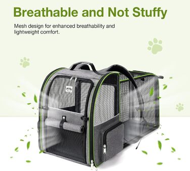 Рюкзак-переноска для котів Hunderucksack 2-в-1, до 8 кг, сірий, розширюваний