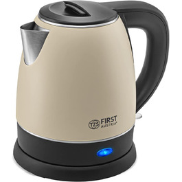 Електричний чайник First Austria Edelstahl, зелено-чорний, 2200W, 1,2 л, 20 см, з фільтром від накипу, захистом від сухого кипіння, бездротовий