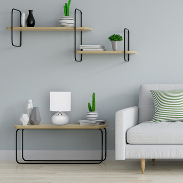 Relaxdays Table Lamp Metal & Fabric