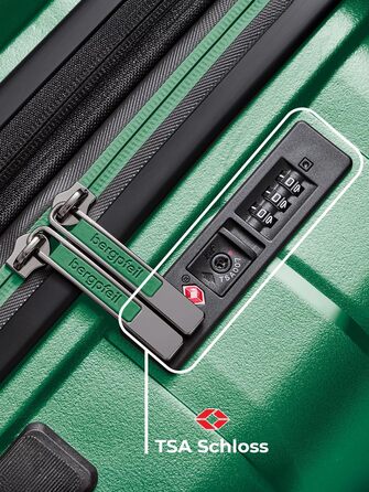 Чемодан середній з жорстким корпусом, розширюваний, 45 x 27 x 66 см, з подвійними колесами та TSA-замком, 3.7 кг, з високоякісного поліпропілену, унісекс, Emerald Green Metallic