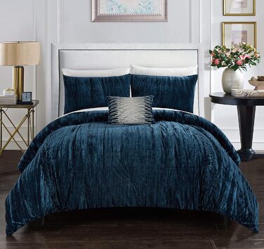 Чіх для ліжка Chic Home Westmont, 4-частинний комплект, темно-синій, Queen, жакард