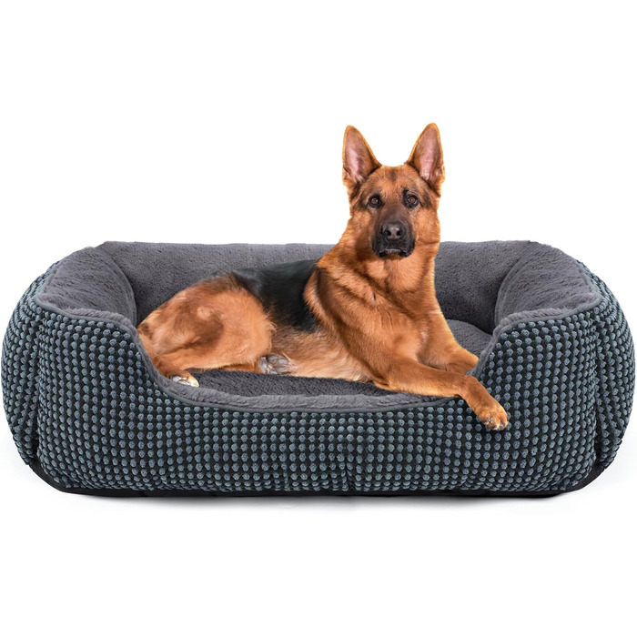 FURTIME Dog Bed - Large Dogs, Washable Fluffy Dog Basket, Non-Slip Dog Cushion, Anti-Anxiety Dog Bed for Large and Medium Dogs and Cats, 89x63x23cm (XXL(106x80x23cm))