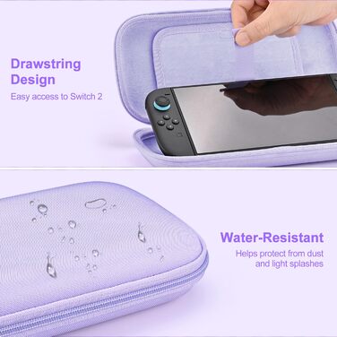 Чохол для Nintendo Switch 2 innoAura Switch 2 Tasche, фіолетовий (Galaxy Lila) - водостійкий, з амортизацією, відділенням для AirTag та великою сітчастою кишенею