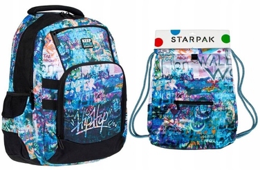Молодіжний шкільний рюкзак StarPak з кількома відділеннями, принт Hip Hop Graffiti
