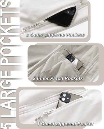 Жіноча софтшеллова жилетка 33000ft з капюшоном, флісовою підкладкою та 5 кишенями для їзди на конях, бігу та піших прогулянок (4XL, Білий)