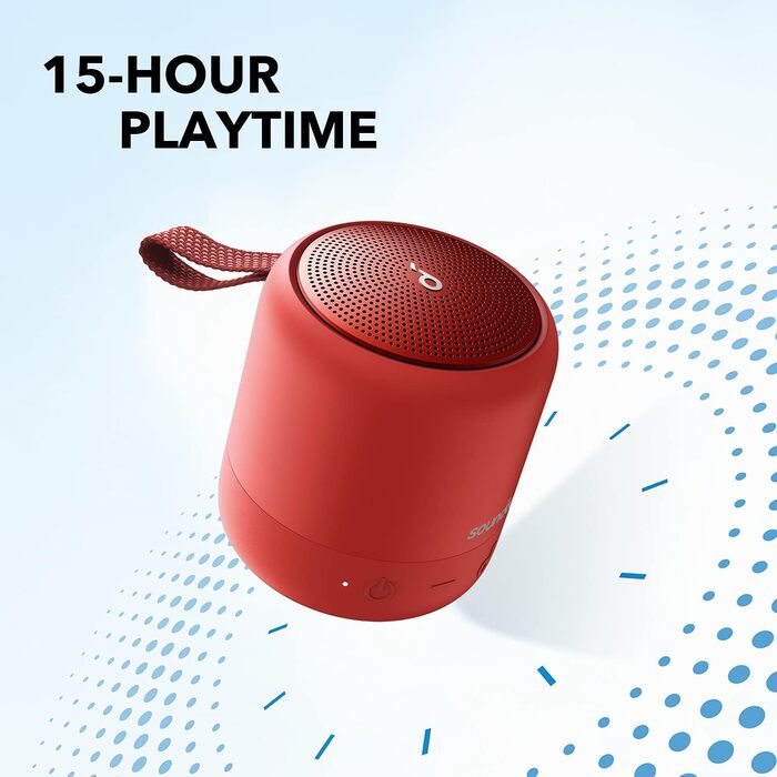Портативна Bluetooth колонка soundcore Anker Mini 3 з BassUp, PartyCast, USB-C, IPX7 захист, червона