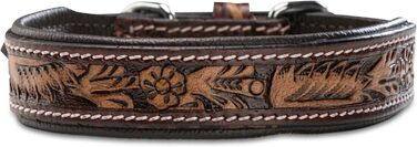 Нашийник для собак Джек Рассел з натуральної шкіри буйвола, регульований, з м'якою підкладкою, ручної роботи, з різьбленням, Alexey, розмір S (26-34 см)