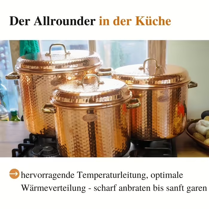Copper Garden 8 L Copper Pot with Lid