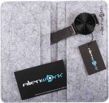 Годинник жіночий Alienwork IK Minimalist, ультратонкий, сітка, чорний ремінець / чорний корпус / чорний сітчастий ремінець