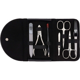 Набір для манікюру DREI SCHWERTER 'Romagna' 7 предметів | Німецька якість, вишуканий дизайн Straussoptik | У футлярі з екошкіри (бордовий)