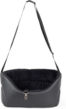 Автокрісло для собак Boutique Zoo M: 51x40 см, чорний, штучна замша - універсальне, миється, зносостійке