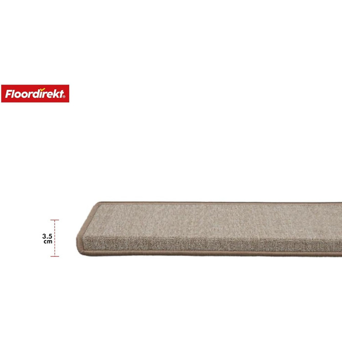 Килимок на сходинки Floordirekt 15 шт. (65x23 см, напівкруглий/прямокутний, бежевий)