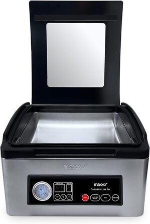 Професійний вакуумний пакувальник Maxxo VM Profi з подвійною зварювальною лінією, 20 л/хв, 900 мбар, для пакування продуктів, з нержавіючої сталі, 20 л/хв