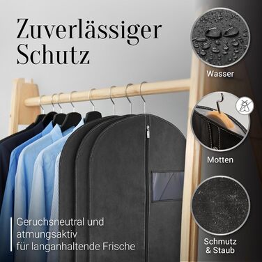 Набір 2 шт. мішки для одягу 120x60 см, мотоотанові - захисні мішки для одягу на блискавці для зберігання - чохли для одягу для XXL костюмів, пальто, курток - мішки для одягу, сумка для костюма, сумка для сорочок 120x60 см (без аксесуарів) 2 шт. - Чорний