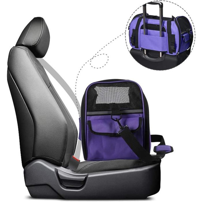 Переносна переноска для тварин Jespet, м'які стінки, для подорожей, котів та цуценят, 17' x 9' x 11.5', блакитний/фіолетовий