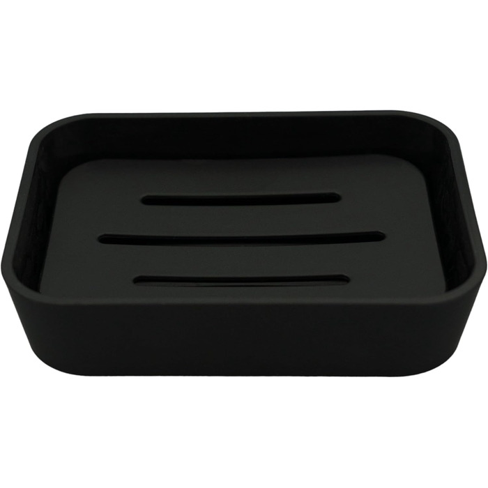 PARSA Beauty Тримач для мила чорного кольору – неслизька мильниця з гумовим покриттям – стильний та позачасовий дизайн для ванної, душу та кухні – надійна мильниця для твердого мила в кожному домі