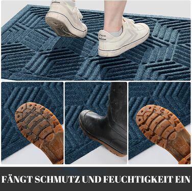 Килимок Yimobra для дому та вулиці: антиковзаючі, миючі, водостійкі (92 x 61 см, блакитний)