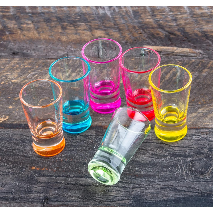 BigDean 48x Shot Glasses 2cl - Glass Shot Glasses - Colored Shot Glasses for Schnapps such as Tequila, Vodka, Ouzo, Sambuca, Liqueur - Shot glasses, Pinnchen