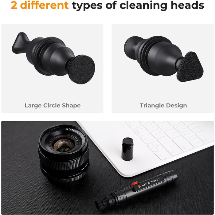 Набір для чищення об'єктивів K&F Concept: м'який пензлик для камер, лінз, фільтрів, DSLR