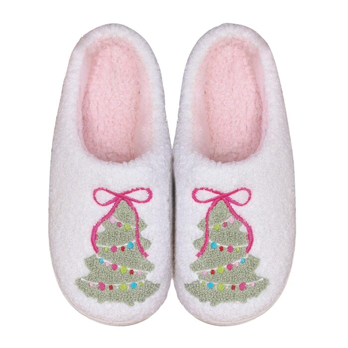 Теплі плюшеві тапочки-звірята Bolukets для дому та вулиці (з малюнком ялинки), 35/36 EU