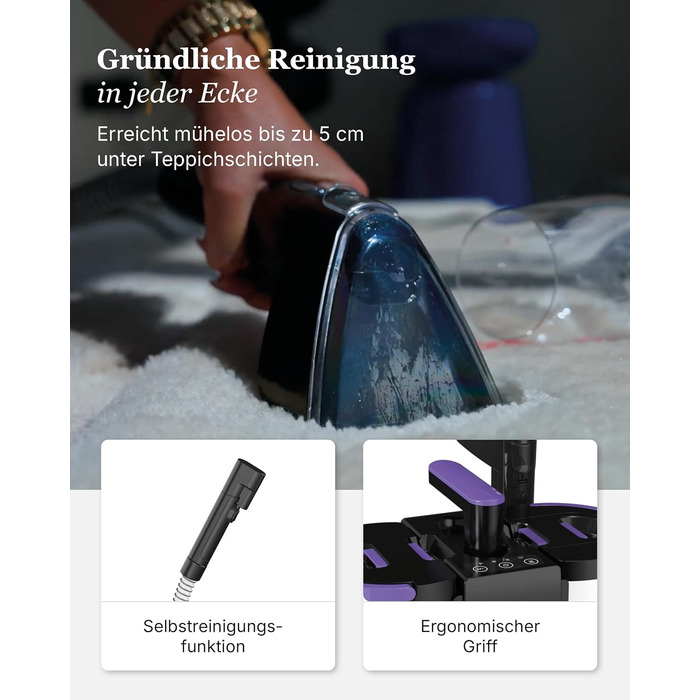 Професійний мийний пилосос Motionflow PRO з паровою функцією – 1700W, для килимів, меблів та авто. Самоочищення, пароочисник для дому та офісу