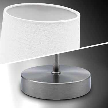 Вінтажна настільна лампа B.K.Licht з абажуром з тканини, з вимикачем на шнурі, 33x20 см, білий колір