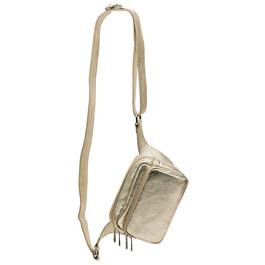 Сумка на пояс з натуральної шкіри для жінок та чоловіків Jisoo G412 (Золота)