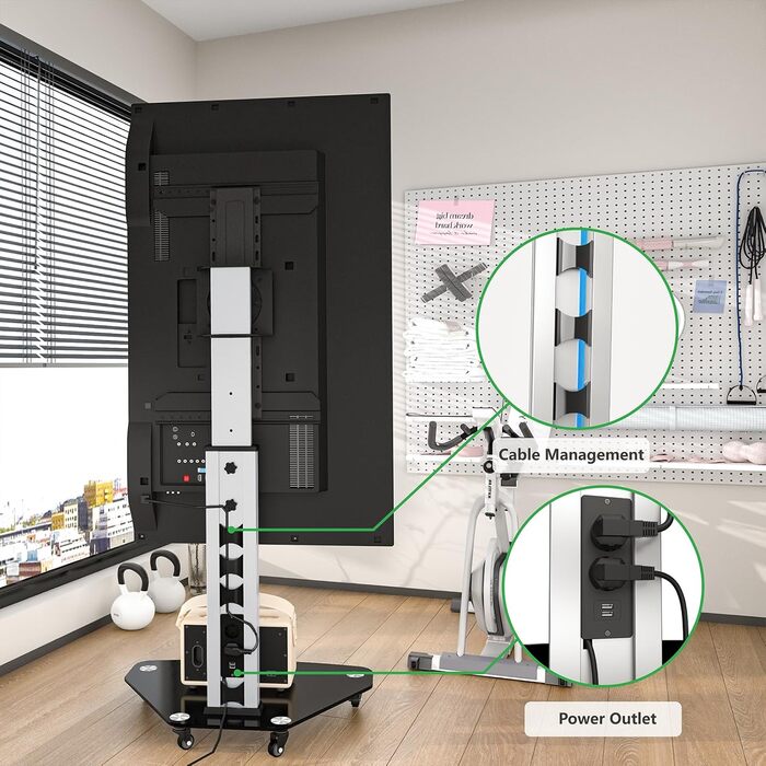 Підставка для телевізора XTRARM Proton 300 з полицею, розетками, USB-портами, VESA 191см, для телевізорів 32-75 дюймів, 40 кг, алюміній, скло, срібло