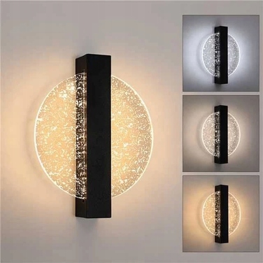 Сучасний настінний LED-бра чорно-золоте для спальні, 12Вт, 3000К