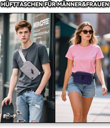 Гірчатка Mokze Bauchtasche 2L - Стильна поясна сумка для чоловіків та жінок, водонепроникна, для бігу, їзди на велосипеді, подорожей, Marineblau (Морський блакитний)