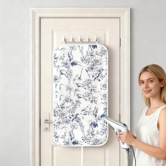 Чохол для прасувальної дошки Umiin, 115x35 см, еластичний, з бавовняним шаром та 6 мм фетровою підкладкою (квіти та птахи)
