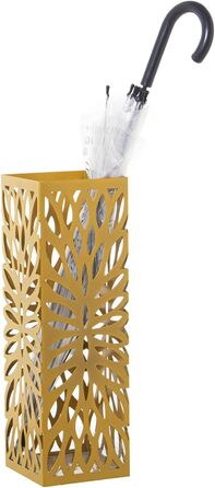 Металевий підставка для парасольки DRW квадратна, золота, 15,5 x 15,5 x 49 см