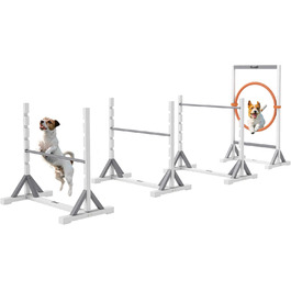 Набір для аджиліті PawHut для собак: 4 елементи, регульовані стрибки, обручі, тренувальне обладнання, координація, ігри та тренування