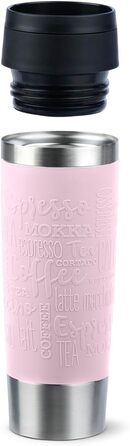 Термокружка Emsa N20220 Travel Mug Classic, 0.5 л, нержавіюча сталь, 6 год гаряча, 12 год холодна, щільна, для подорожей, з невеликим отвором для пиття, пастельно-рожевий колір