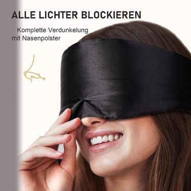 Шовкова маска для сну LitBear, 100% шовк 22 momme, для жінок та чоловіків, з регульованою стрічкою, комфортна та зручна