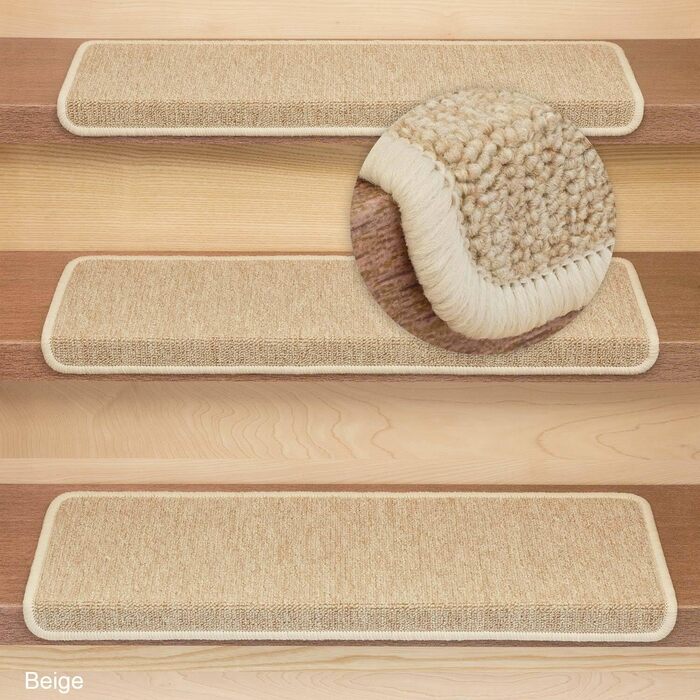 Ступінчасті килимки Kettelservice-Metzker Monza прямокутної форми, бежевого кольору, набір з 16 шт.