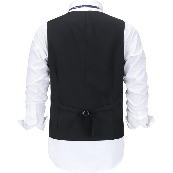 Чоловіча жилетка Allthemen з V-подібним вирізом, однобортна, Slim Fit, для ділового костюма, чорна