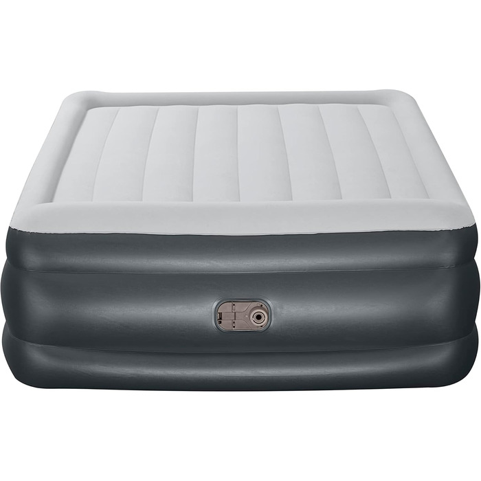 Надувний матрац Novaluxe з електронасосом та подушкою, сірий 203x152x56 см