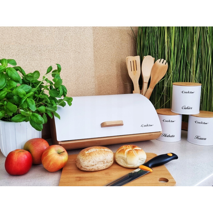 Набір для зберігання хліба Cook Line, білий метал