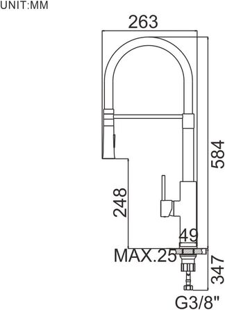 Кухонний змішувач Ibergrif з душем, чорний, з гнучким виливом