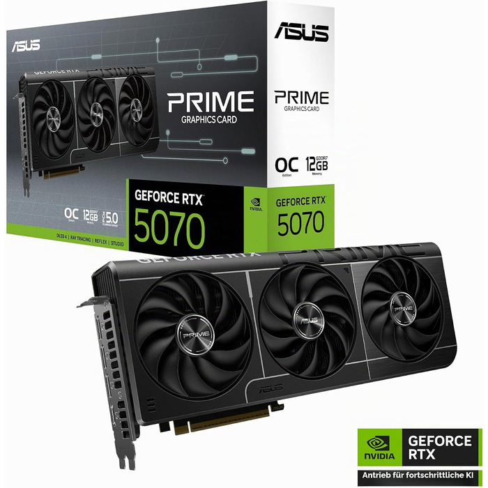 Ігрова відеокарта ASUS Prime GeForce RTX 5070 12GB GDDR7 OC Edition, чорна